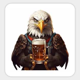EAGLE AND BEER Sticker